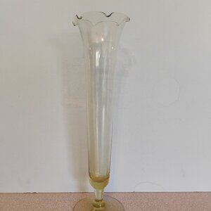 Vintage Yellow Trumpet Bud Vase
